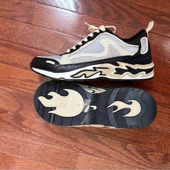 Sandro Black and Cream Women's Sneakers - Picture 4 of 4